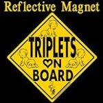 Triplets on Board Magnet Black & Yellow Reflective with Graphics