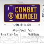 Purple Heart Medal License Plate Combat Wounded Auto Tag Veteran Patriotic Military Car Sign