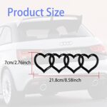 3D Badge Decal Sticker, Love Heart Logo Rear Trunk Emblem, Car Replacement 3D Sticker, Car Exterior Emblems Badge 3D Sticker Decal Fit for Audi A3 A4 A5 A6 A8 TT R8 Q3 Q5 Q7 (Bright black)