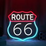 CoolGift Mart Route 66 Neon Sign, LED Light Room Decor USB Powered, for Bedroom Living Room Gaming Room Man Cave Home Party Birthday Gift for Family Friends Kids