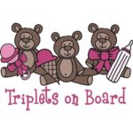 CafePress Triplets On Board Euro Oval Car Bumper Magnet