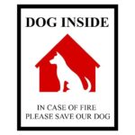 AzQuest Dog Inside Sticker Dog Alert Safety Window Sign | 5.5 inches | AZQ 355 (Pack of 2)