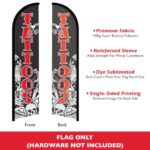 Infinity Republic – Tattoos Windless Full Sleeve Banner Swooper Flag – Perfect for Businesses, Tattoo Parlors, Tattoo Shops, Carnivals, Events