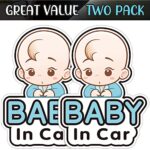 2 Pcs Baby in Car Stickers Sign and Decal for Girl, Baby Car Sticker, Removable Safety Sticker Notice Board, Cute Baby Window Car Sticker, on Board Stickers(Boy Style)