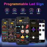 Programmable LED Light Signs for Car, Custom Text Patterns Animation Scrolling LED Display Sign Digital Signage for Taxi Driver Business Storefront Window Party Wedding, Bluetooth APP Control,15 Inch