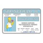 Homer Simpson Driver License ID | Funny Plastic ID | Simpsons Fans Complement for Costumes | Double Sided | Collectible Trading Card | Novelty Gift for Holidays