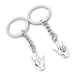 100 Pieces Keychain Keyring Door Car Key Chain Ring Tag Charms Supplies TQ2N1B I Love You Gesture Hand Sign