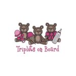 CafePress Triplets On Board Car Magnet 20 X 12 Car Magnet, 20″x 12″ Magnetic Door Display