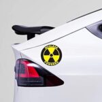 Nuclear Powered Funny Vinyl Decal Bumper Sticker Radiactive Sign For Car Truck SUV Motorcycle Body Panels EV Vehicles