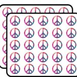 Peace Sign Kalidescope Vinyl Stickers 1″ Each 50 Pack Stickers Durable and Waterproof for Laptops, Cars, Phones