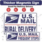 4 Pack Reflective U.S. Mail Delivery Driver Car Magnets U.S. Rural Delivery Carrier Magnetic Signs Caution Frequent Stops Delivery Driver Automotive Magnet Decal Waterproof Magnetic Bumper Stickers