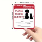 Adullpony in Case of Fire or Emergency Please Rescue Our Pets Stickers – Pet Alert Safety Stickers, 5×4 inch Pet Fire Rescue Signs for Car and Home Windows 6PCS