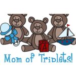 CafePress Mom of Triplets Euro Oval Car Bumper Magnet