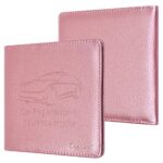 Techion Car Insurance and Registration Holder, 5.5 x 5 Inch PU Leather Vehicle Glove Box Organizer Wallet Case for Insurance Card, Driver License, Paperwork – Rose Gold