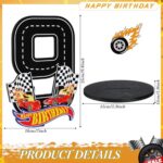 MiniInflat Race Car 9th Birthday Number Sign Centerpiece Race Car Theme 9th Birthday Party Supplies Wooden 9th Table Decoration Photo Props for Boys Three Years Old Birthday