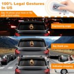 Car Hand Gesture Light for Road Rage Hand LED Sign for Car Back Window Finger Light for Car with Remote, Fun Car Accessories with 3 Modes (Yellow)