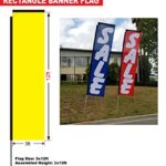 Car Wash Rectangle Feather Banner Flag Sign with Pole Kit and Ground Spike for Car Wash, Auto Detail, and Hand Wash Business Owners