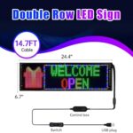 Double Row Programmable LED Signs | Flexible Sign | Bluetooth APP Control | for Store/Car/Bar?24.4”x6.7”?