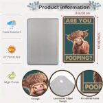 Crazysign Vintage Highland Cow Are You Pooping Funny Tin Sign for Bathroom Toilet Wall Decor 8 X 12 Inch (3039)