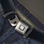 Buckle-Down Belt, Starburst Seatbelt Buckle, Reclaimed Black Panel Belt