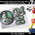 The Toy Restore Replacement Stickers Peace Sign Decals Fits Little Tikes Cozy Coupe Car Truck (Teal)