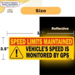 (2 Pack) Red Vehicle Speed is Monitored by GPS Speed Limits are maintained Magnet Sticker 10″x3.5″ Highly Reflective Premium Quality Car Safety Caution Sign