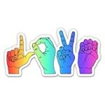 Love Hand Signs Rainbow Be Kind Sticker – 3″ Laptop Sticker – Waterproof Vinyl for Car, Phone, Water Bottle – LGBT Gay Pride Decal