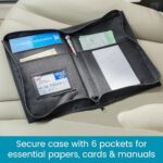 High Road Car Glove Box Organizer, Registration and Insurance Document Holder and Car Manual Holder with Flexible Secure Zippered Case and Note Pad