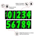 EZ Line Vinyl Decals for Cars Chartreuse Large Number Stickers 11 Dozen Windshield Numbers Pro Pack Dealer Supplies