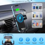 Wireless Car Charger, MOKPR 15W Fast Charging Auto-Clamping Car Charger Phone Mount Air Vent Cell Phone Holder Compatible iPhone 16/15/14/13/13 Pro/12 pro/12/11, Samsung Galaxy S23/S22/S21/S20, etc