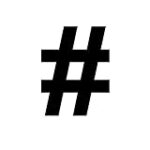 Pound Sign Hashtag Symbol Keyboard Character 6″ Vinyl Sticker Car Decal (6″ Black)