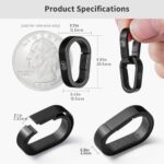 TISUR Titanium Key Chain Rings, Mini Carabiner Keyring Clip,Small Key Holder Split Key Ring Connector Keychain Accessories Black (2Pcs mini carabiner links)