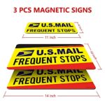 Mail Delivery Driver Magnetic Signs 3 Pack (2×14″×10″ & 1×11″×4″) Frequent Stops Car Magnets Rural Delivery Carrier Magnets, Reflective Waterproof, Perfect at 80MPH