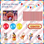 Buryeah Halloween Carnival Trunk or Treat Car Decorations Kit Circus Theme Trunk or Treat Backdrop Banners Animal Clown Signs for Car Garage Door Yard Halloween Carnival Party Supplies