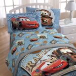 Jay Franco Disney Pixar Tune Up 3 Piece Twin Sheet Set, Blue-Cars