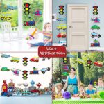 Ticiaga 10pcs Transportation Cardboard Cut-out for Outdoor Porch Sign Door Banner, Transportation Theme Birthday Party Banner, Car Theme Hanging Party Decoration Kit, Mix of Car, Plane, Traffic Light